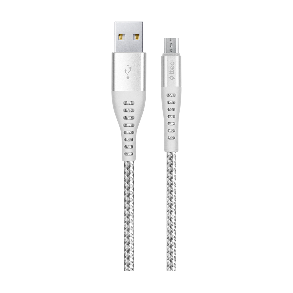 Дата-кабель USB-Micro USB, 2А, 10 Вт, 1.5 м, серый, TTEC ExtremeCable (2DKX03MG) в Москвe