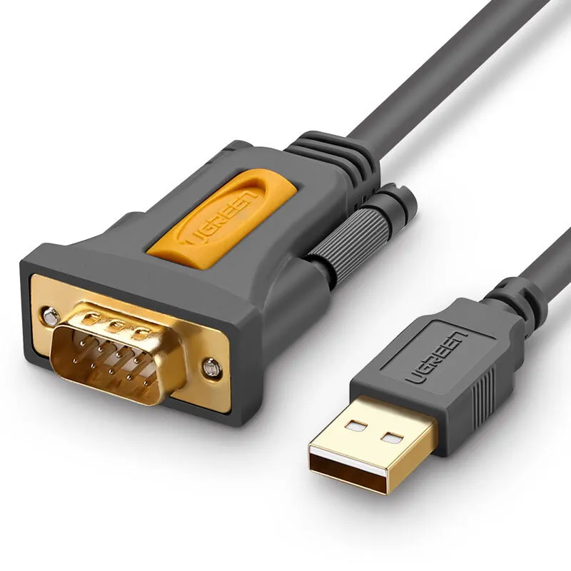 Кабель USB 2.0(Am)-RS-232 DB9, экранированный, 1м, черный UGREEN CR104 (20210)
