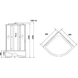 Душевая кабина Niagara NG-7307-14 80х80х215