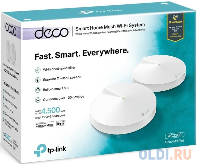 Роутер TP-LINK DECO M9 PLUS(2-PACK) AC2200 Mesh Wi-Fi система для умного дома