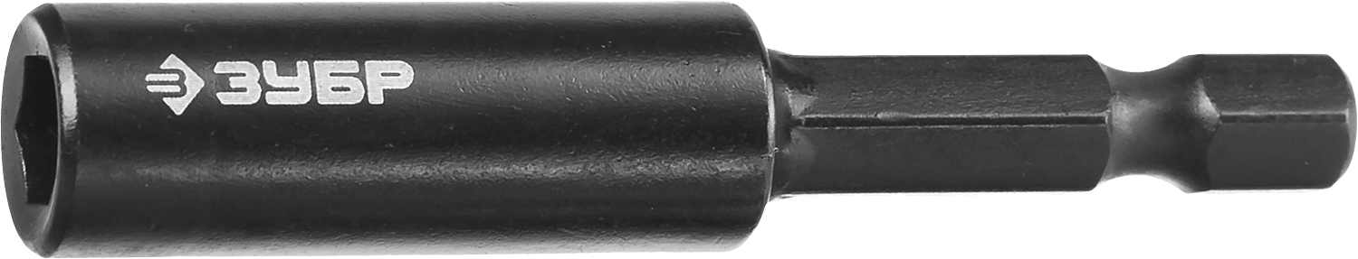 Держатель для ударных бит Зубр ПРОФЕССИОНАЛ, 60мм, магнитный наконечник, для бит с хвостовиком 1/4", 1шт., (26811-60)
