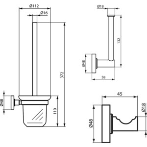 Набор аксессуаров Ideal Standard IOM черный матовый (A9246XG) в Москвe