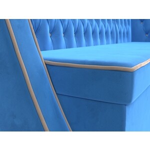 Кухонный угловой диван АртМебель Лофт велюр голубой правый угол