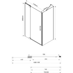 Душевой уголок Vincea Extra VSR-1E 110-100x80 прозрачный, хром (VSR-1E101180CL)