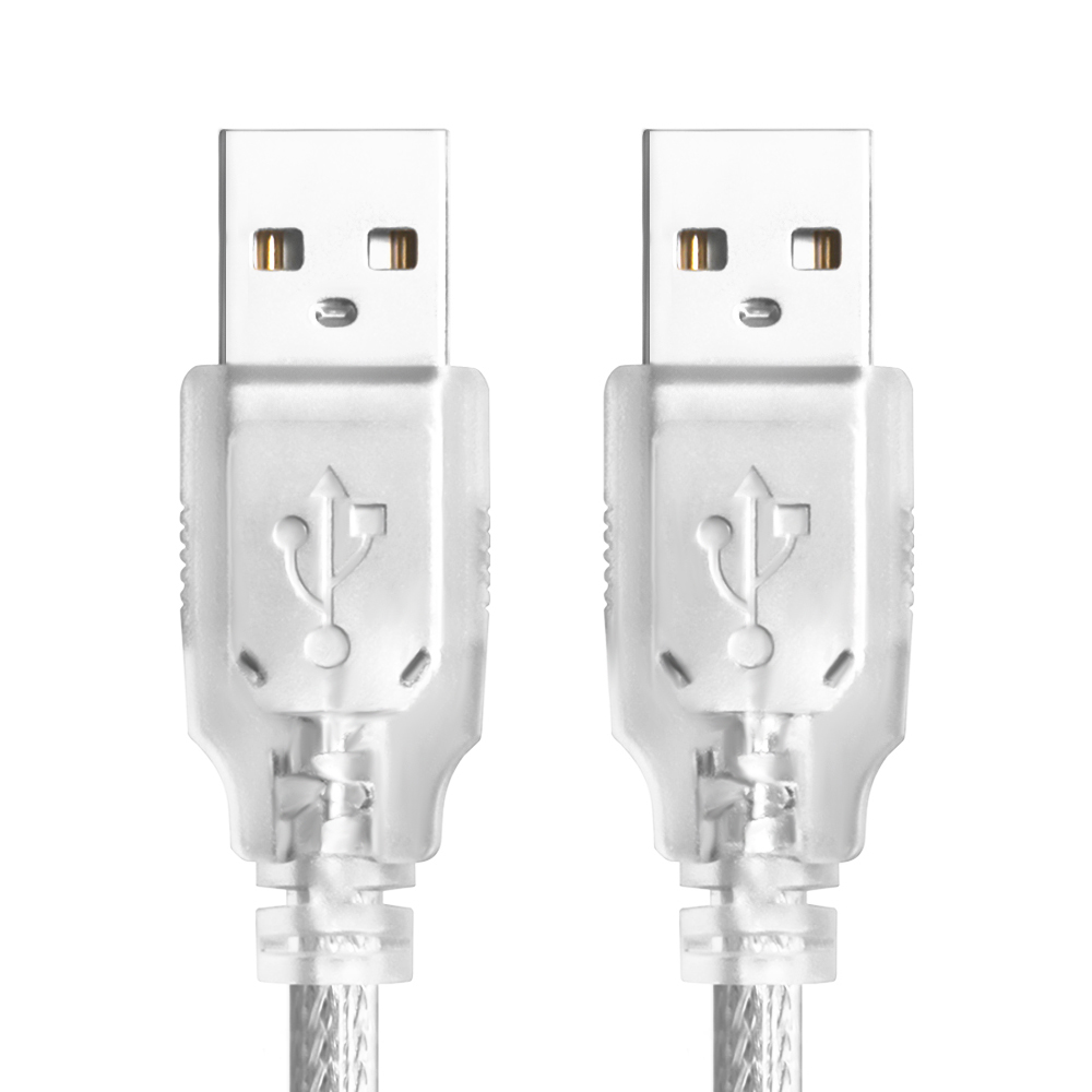Кабель USB 2.0(Am)-USB 2.0(Am), экранированный, 50см, прозрачный Greenconnect GCR-AM3 (GCR-UM3M-BB2S-0.5m)