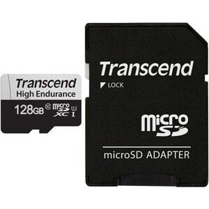 Карта памяти Transcend 128GB microSD w/ adapter U1, High Endurance (TS128GUSD350V)