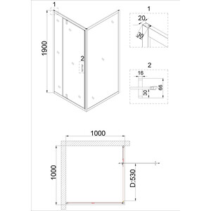 Душевой уголок Niagara Nova 100х100 прозрачная, черный (02000831BLACK)