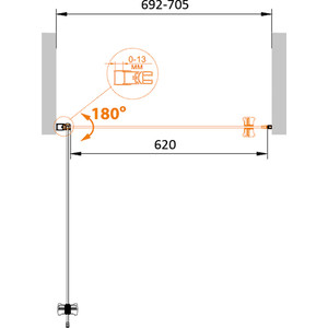 Душевая дверь Cezares Eco B-1 70x190 прозрачная, хром (ECO-O-B-1-70-C-Cr)