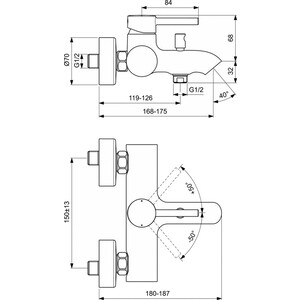 Смеситель для ванны Ideal Standard Cerafine черный шелк (BC199XG) в Москвe