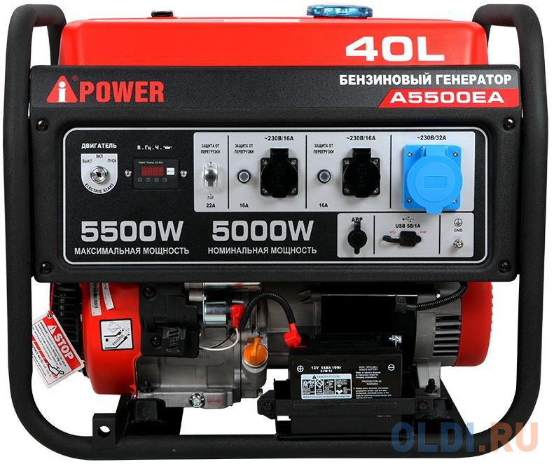 Бензиновый генераторй A-iPOWER A5500EA 20106  5кВт, 230В/50Гц, электростартер, разъем ATS