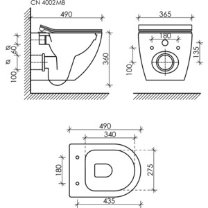 Унитаз подвесной безободковый Ceramica Nova Metropol с сиденьем микролифт (CN4002MB)