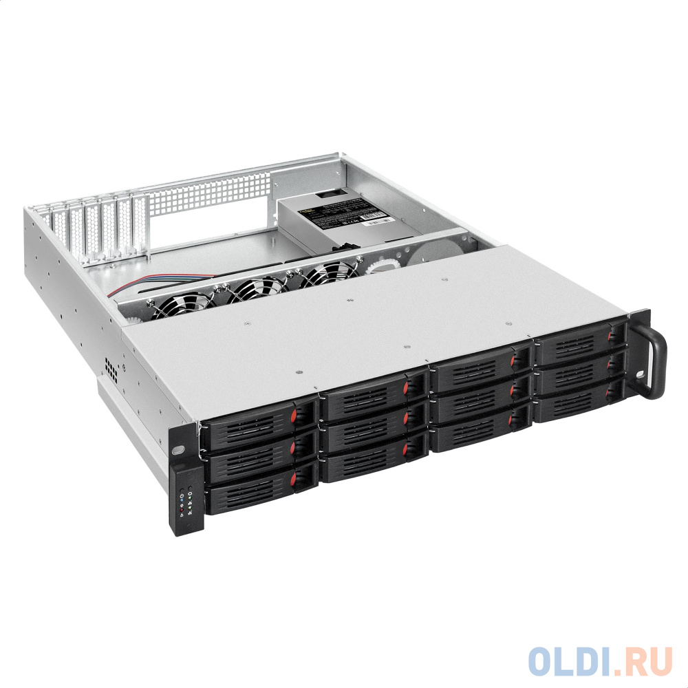 Серверный корпус ExeGate Pro 2U550-HS12 <RM 19", высота 2U, глубина 550, БП 1U-600ADS,12xHotSwap, USB>