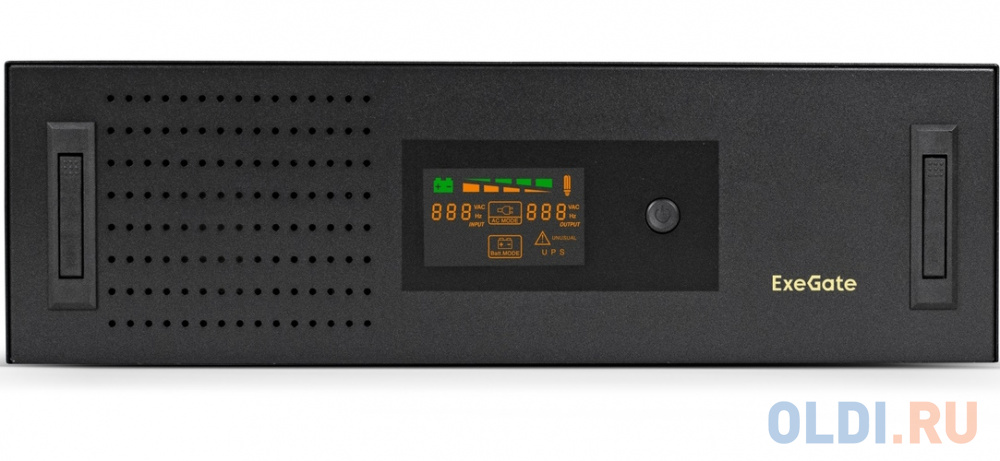 Exegate EX293852RUS ИБП ExeGate ServerRM UNL-3000.LCD.AVR.2SH.3C13.USB.3U <3000VA/1800W, Color LCD, AVR, 2*Schuko+3*C13, USB, 3U, установка в стойк