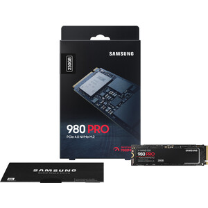 SSD накопитель Samsung 250GB 980 PRO, M.2, PCI-E 4.0 x4, 3D MLC NAND [R/W - 6400/2700 MB/s]