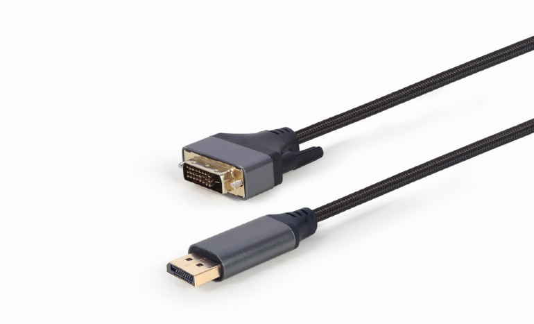 Кабель DisplayPort(20M)-DVI(25M) 4K, экранированный, 1.8 м, черный Cablexpert (CC-DPM-DVIM-4K-6)