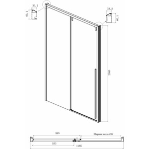 Душевая дверь Ambassador Intense 120x200 прозрачная, хром (110021101IX) в Москвe