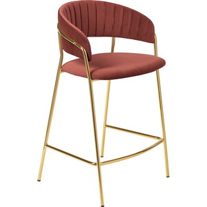 Полубарный стул Bradex Turin терракотовый с золотыми ножками (FR 0915)