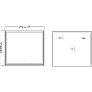 Зеркало Mixline Минио 90х80 подсветка, сенсор (4620077042213)