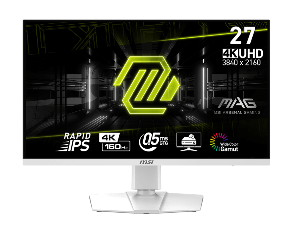 Монитор 27" MSI MAG 274URFW Rapid IPS, 3840x2160 (5:4), 400кд/м2, 160 Гц, 0.5 мс, 178°/178°, HDMI, DisplayPort, USB Type-C, белый (9S6-3CC29H-430)