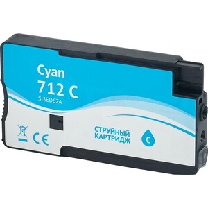 Картридж Sakura 3ED67A (№712 Cyan) для HP, голубой чернил, 29 мл.