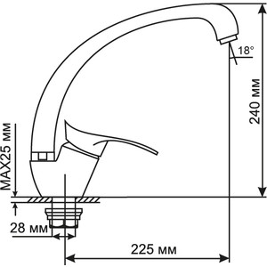 Смеситель для кухни Mixline ML03-032 хром (4630077960769) в Москвe