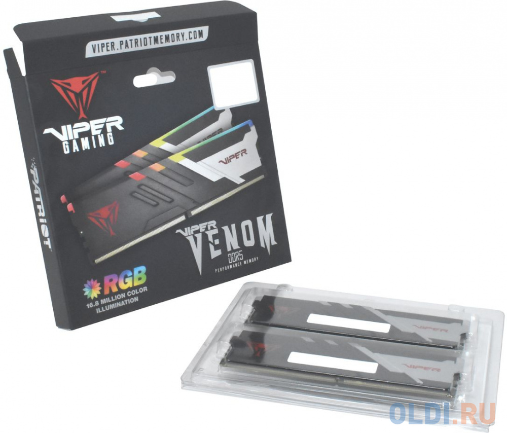 Память DDR 5 DIMM 32Gb (16Gbx2) 7200Mhz, PATRIOT Viper Venom RGB (PVVR532G720C34K) (retail) в Москвe