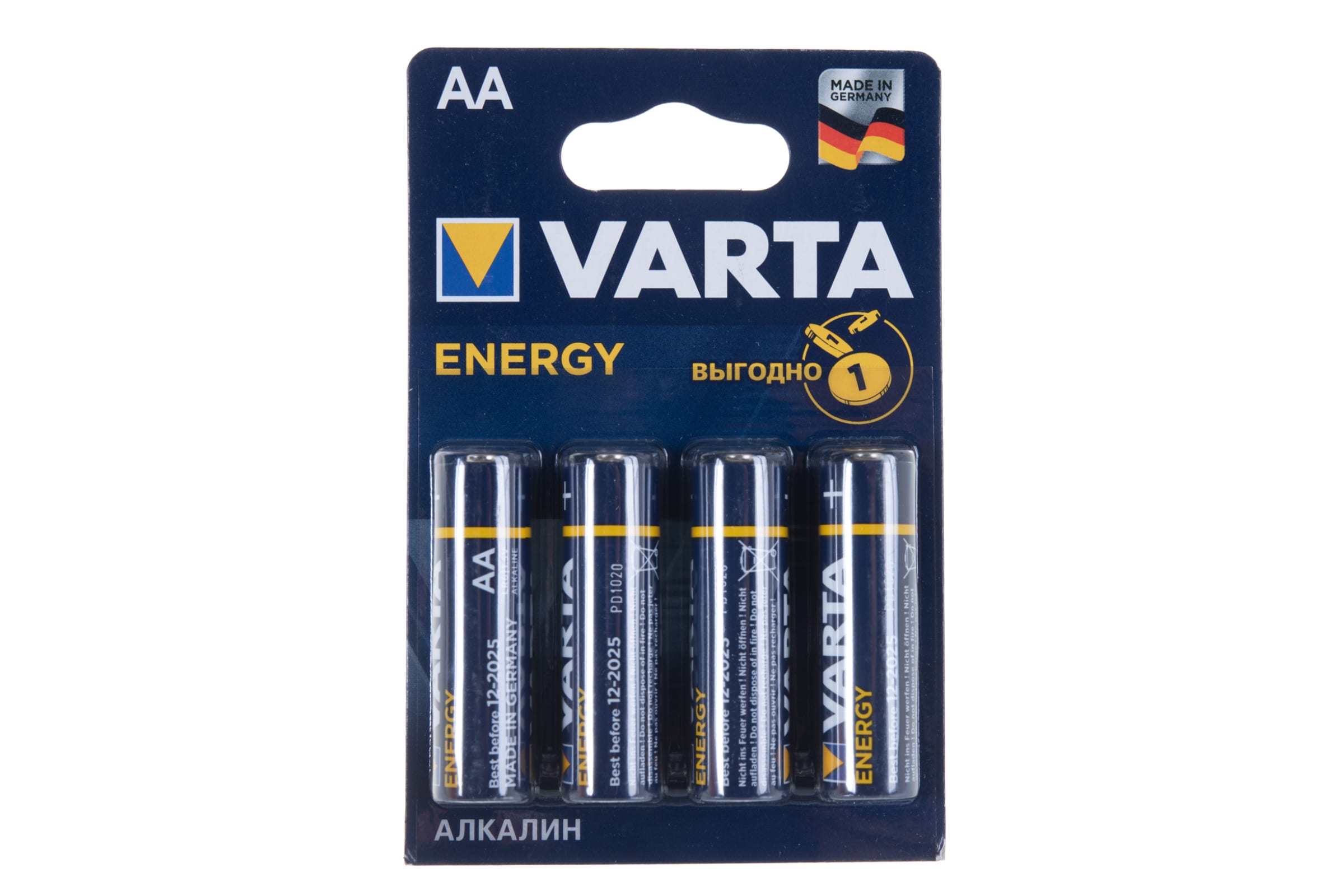 Батарея Varta Energy, AA (LR06/15А), 1.5V, 4шт. (4106213414) в Москвe