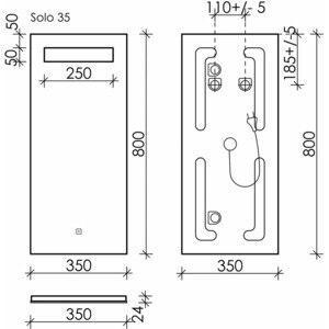 Зеркало Sancos Solo 35х80 подсветка, сенсор (SL35)