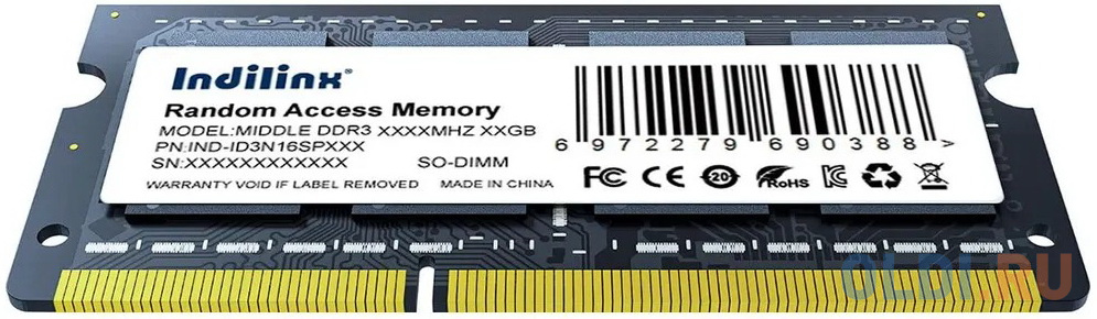 Память SO-DIMM DDR3 8Gb PC12800 1600MHz CL11 Indilinx   1.5V (IND-ID3N16SP08X) в Москвe