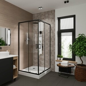 Душевой уголок Niagara Nova 90x90 прозрачный, черный (NG- 6808-08 BLACK)