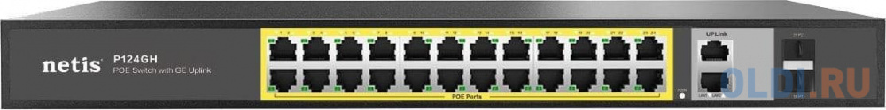 Коммутатор 24PORT 10/100M POE 4GE COMBO P124GH NETIS