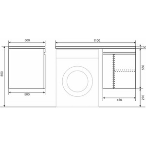 Тумба под раковину Uperwood Magenta 45 (110) с дверцами, белая/графит (5930205160) в Москвe