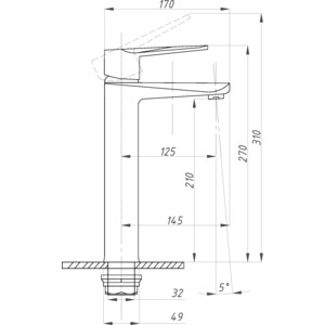 Смеситель для раковины Профсан Steel PSM-300-6 хром