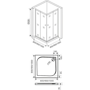 Душевой уголок Good Door Lira CR 80х80 прозрачный, хром (CR-80-C-CH) в Москвe