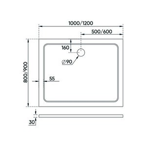 Душевой поддон Veconi Tezeo stone 100х90 универсальный, на каркасе, без сифона (TZ09-10090PR-01-19C3)