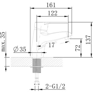 Смеситель для раковины Agger Fine хром (A2902100)