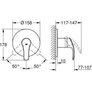 Смеситель для душа Grohe Eurosmart 2015 для механизма 35600 (24042002)