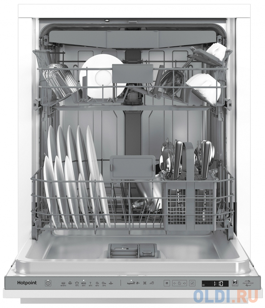 Встраиваемая посудомоечная машина HOTPOINT HI 5D84 DW,  полноразмерная, ширина 59.8см, полновстраиваемая, загрузка 15 комплектов