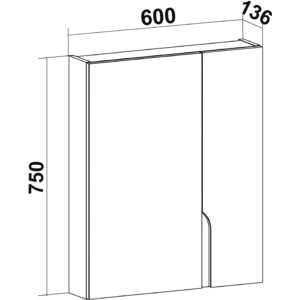 Зеркальный шкаф Runo Стокгольм 60х75 белый (00-00001126) в Москвe