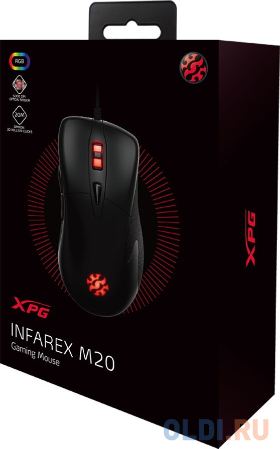 Игровая мышь XPG INFAREX M20 (5 кнопок, OMRON, 5000 dpi, RGB подсветка, USB)