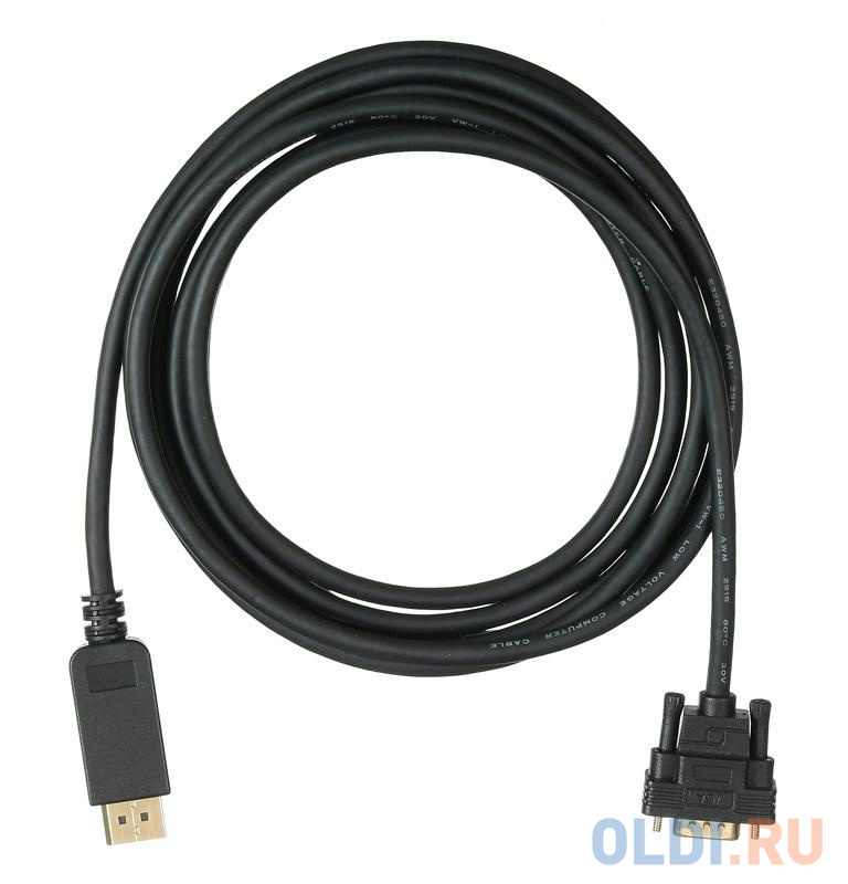 Кабель VGA DisplayPort 3м Бюрократ BHP DPP_VGA-3 круглый черный