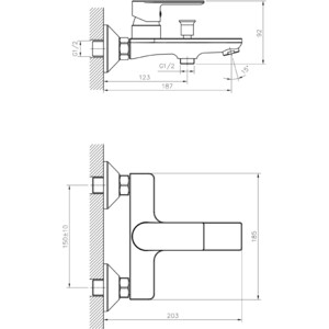 Смеситель для ванны Mixline ML26-01 хром (4610211000773)