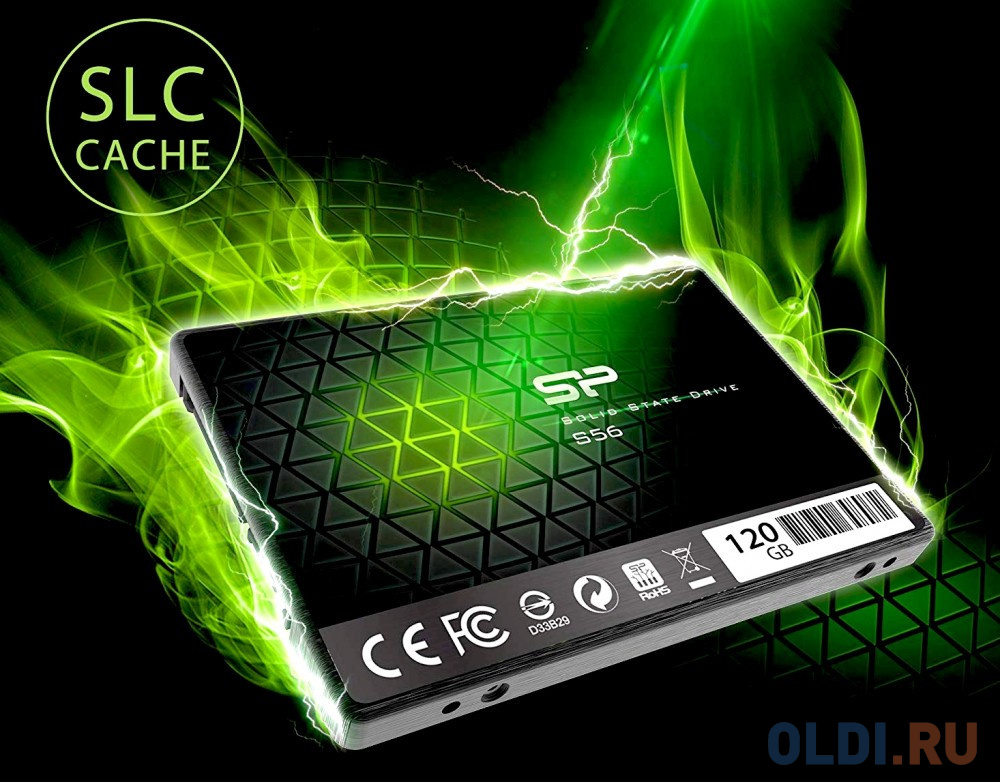 Твердотельный диск 120GB Silicon Power S56, 2.5", SATA III [R/W - 560/530 MB/s] TLC