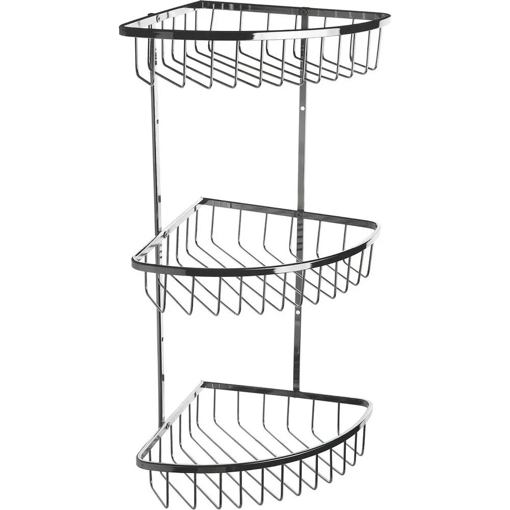Угловая трехъярусная полка для ванной комнаты Аквалиния