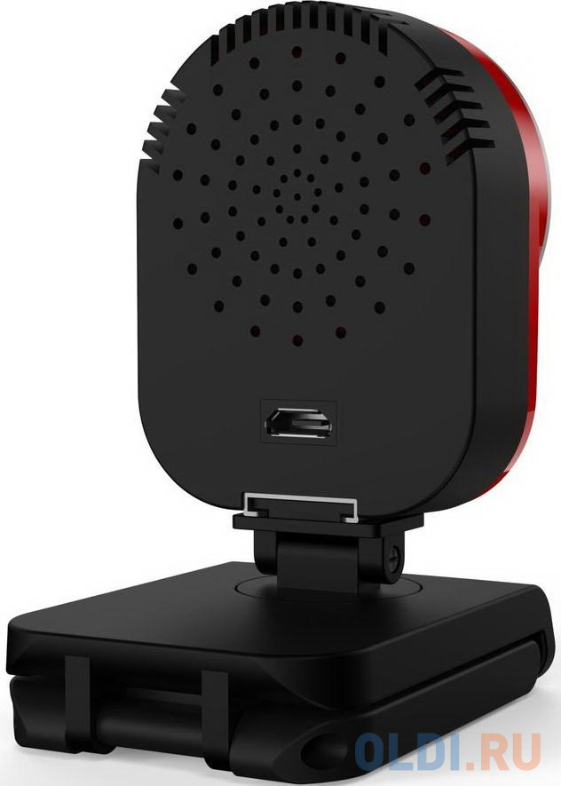 GENIUS QCam 6000, red, Full-HD 1080p webcam, universal clip, 360 degree swivel, USB, built-in microphone, rotation 360 degree, tilt 90 degree