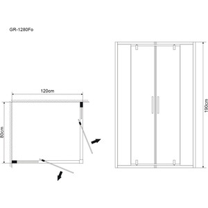 Душевой уголок Grossman Forta 120х80 прозрачный, хром (GR-1280RFo)