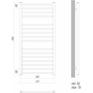 Полотенцесушитель электрический Lemark Ursus П16 500x1100 хром (LM72116E)