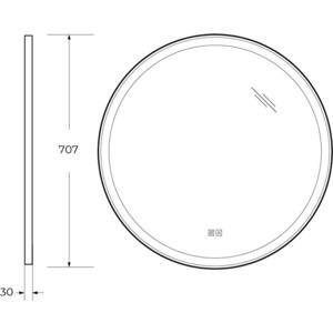 Зеркало Cezares Cadro 70 с подсветкой, сенсор, подогрев (CZR-SPC-CADRO-700-LED-TCH-WARM)