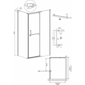 Душевой уголок Grossman Pragma 120x90 прозрачный, черный матовый (120.K33.03.1290.21.00) в Москвe