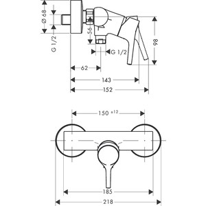 Смеситель для душа Hansgrohe Talis S хром (72600000)